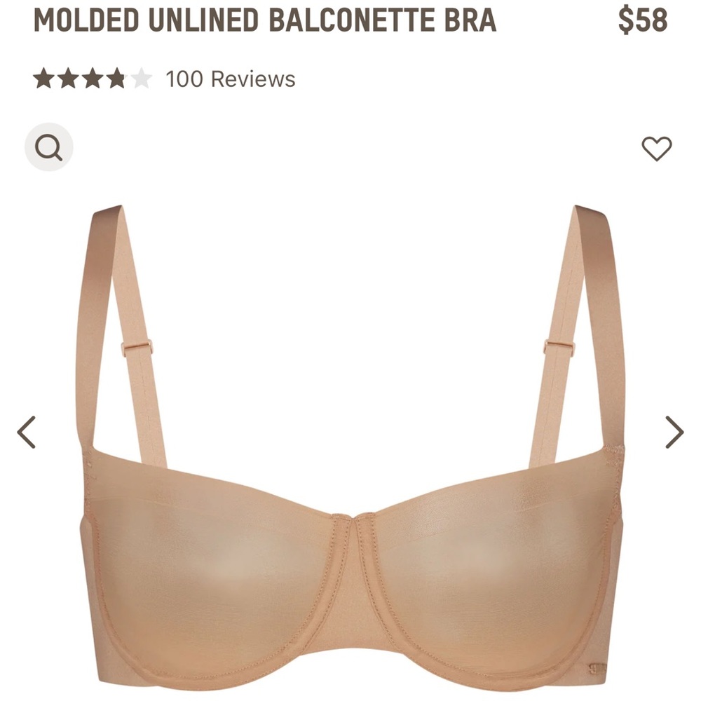 Skims MOLDED UNLINED BALCONETTE BRA - nude mesh bra